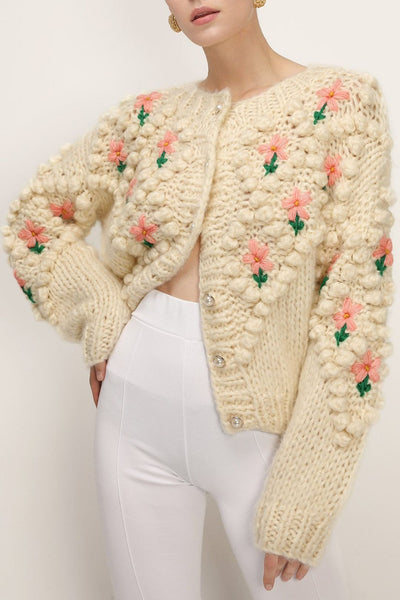 STORETS.us Lily Floral Embroidered Knit Cardigan