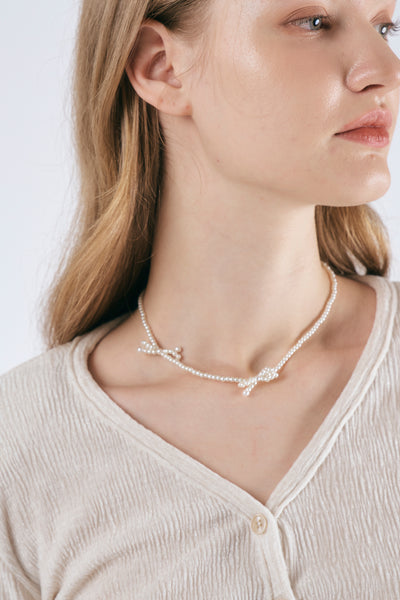 STORETS.us Faux Pearl Bow Necklaces