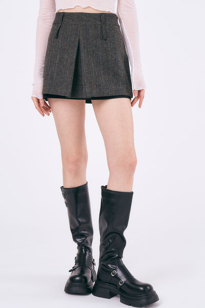 STORETS.us Mia Herringbone Mini Skirt