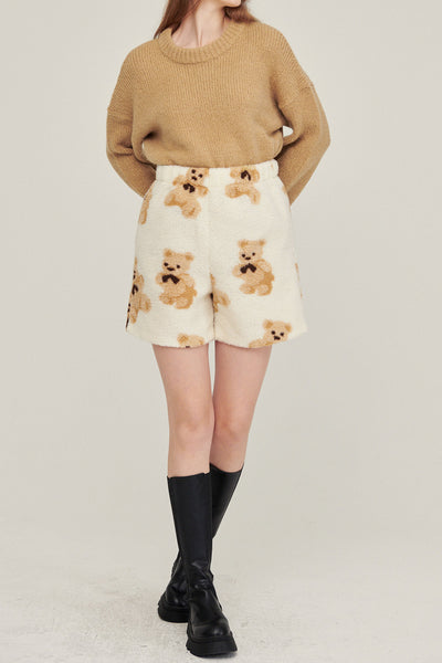 STORETS.us Sunny Teddy Faux Shearling Shorts