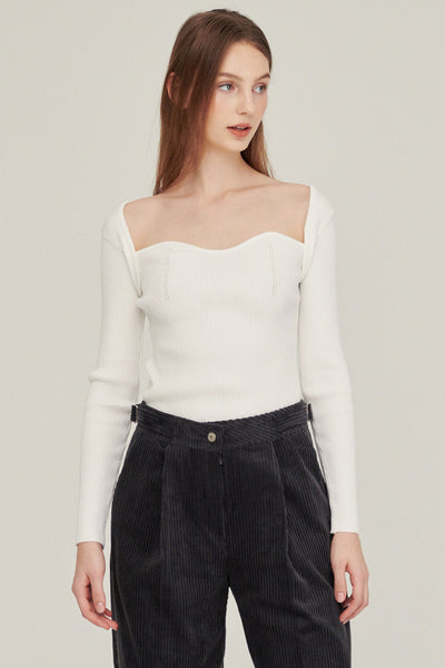 STORETS.us Enid Sweetheart Ribbed Top