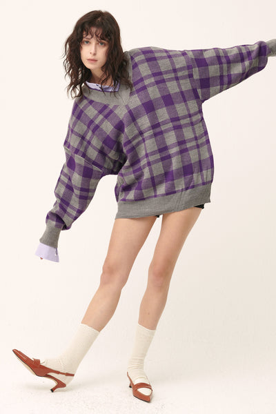 STORETS.us [NEW]Alexis Oversized Sweater in Plaid