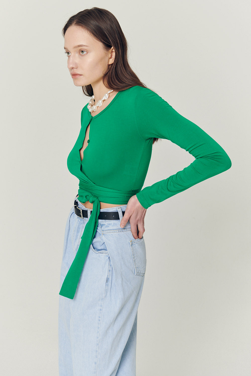 STORETS.us Mely Buttoned Wrap Top