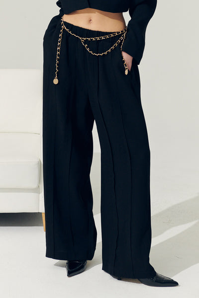 STORETS.us Re:born Daisy Frayed Trim Wide Pants
