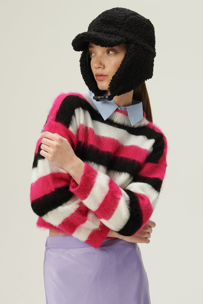 STORETS.us Ivanna Fuzzy Striped Sweater