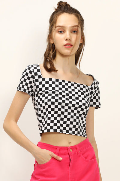 STORETS.us Melanie T-shirt in Checkerboard Print