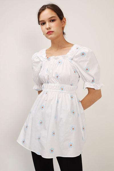 STORETS.us Elle Daisy Embroidery Puffed Dress