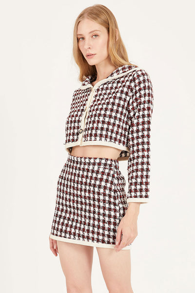 STORETS.us Reese Houndstooth Jacket and Skirt Set